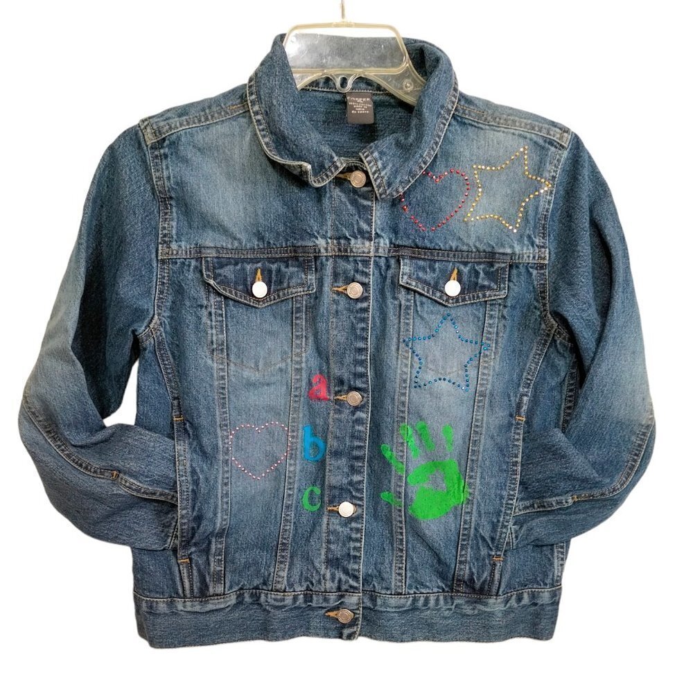 (1041) Copper Key Button up Front Denim Girl Jacket Size XL
